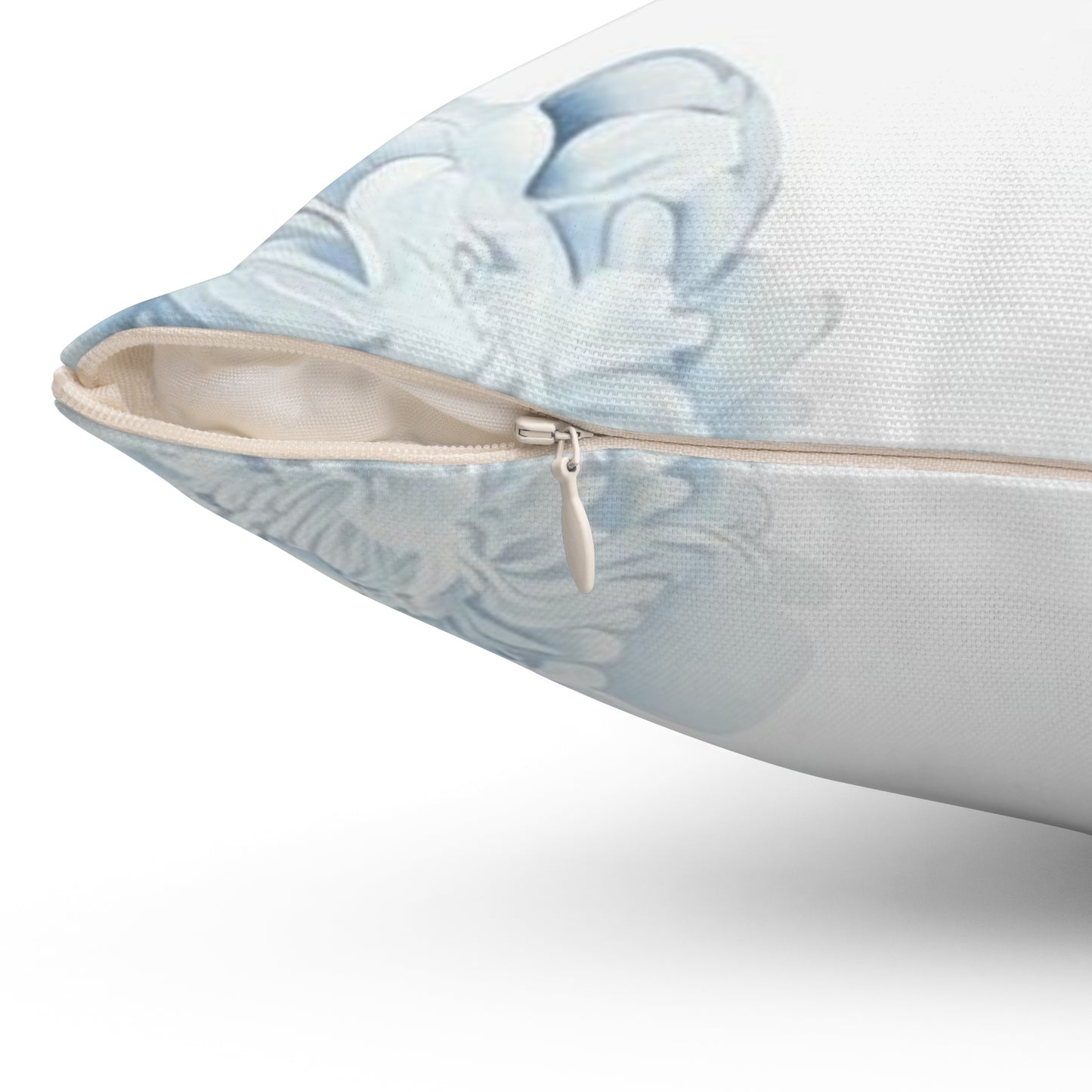 Monogram M Floral Pillow — Blue Initial Throw Pillow with insert