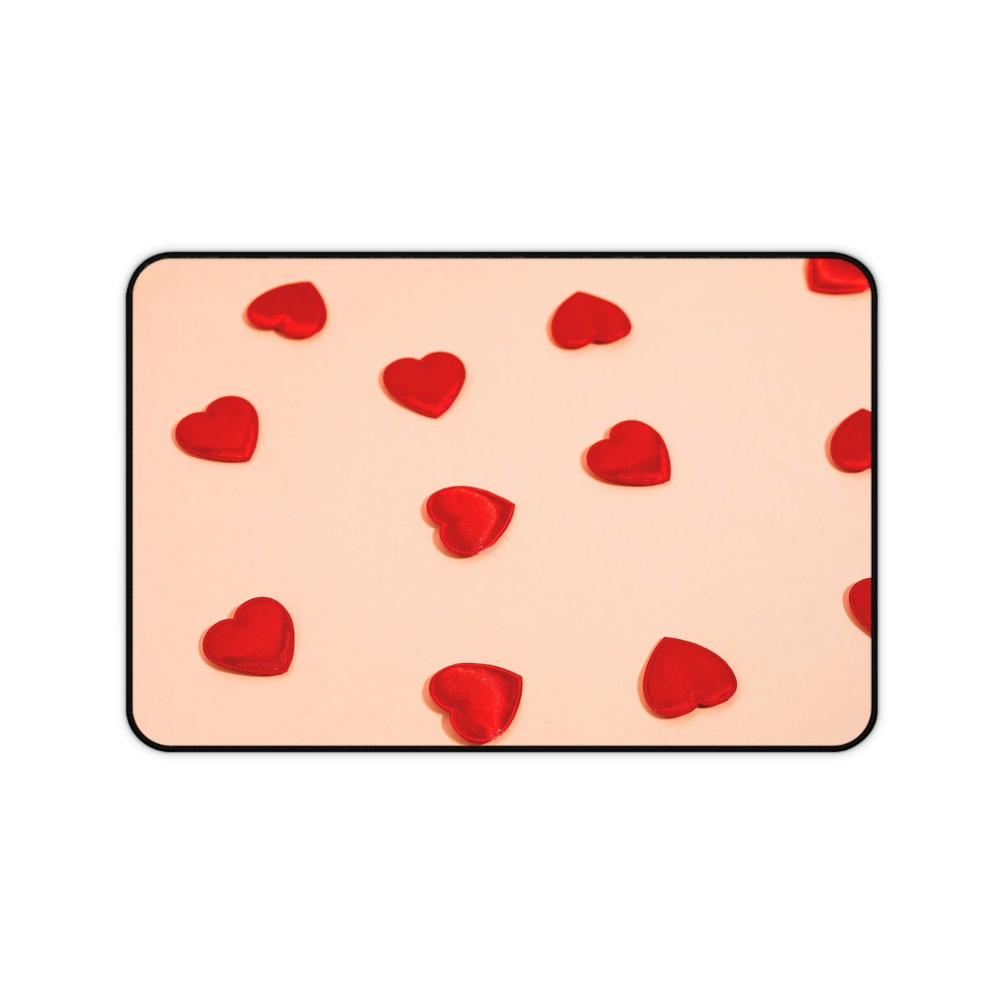 Desk Mat - Scattered Red Hearts Valentine Mouse Pad for Romantic Gift