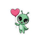 Cute Alien Kiss-Cut Stickers, Laptop Decals, Kawaii Stickers, Cute Character Stickers, Gift for Kids, Fun Party Favors