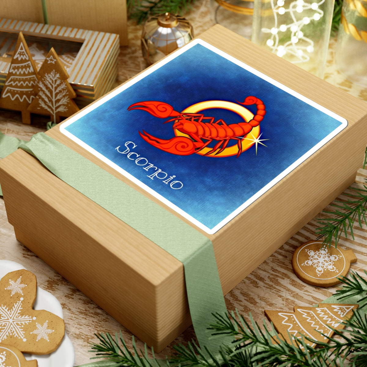 Scorpio Kiss-Cut Zodiac Sticker — Red Scorpion Constellation Design
