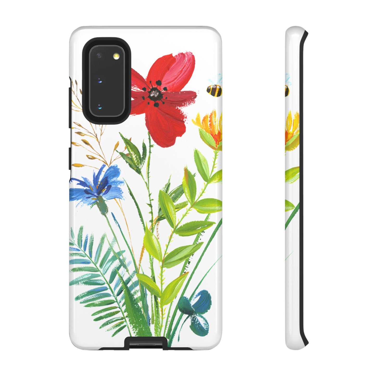Floral Watercolor Tough Phone Case — Wildflower Bouquet Protective Cover
