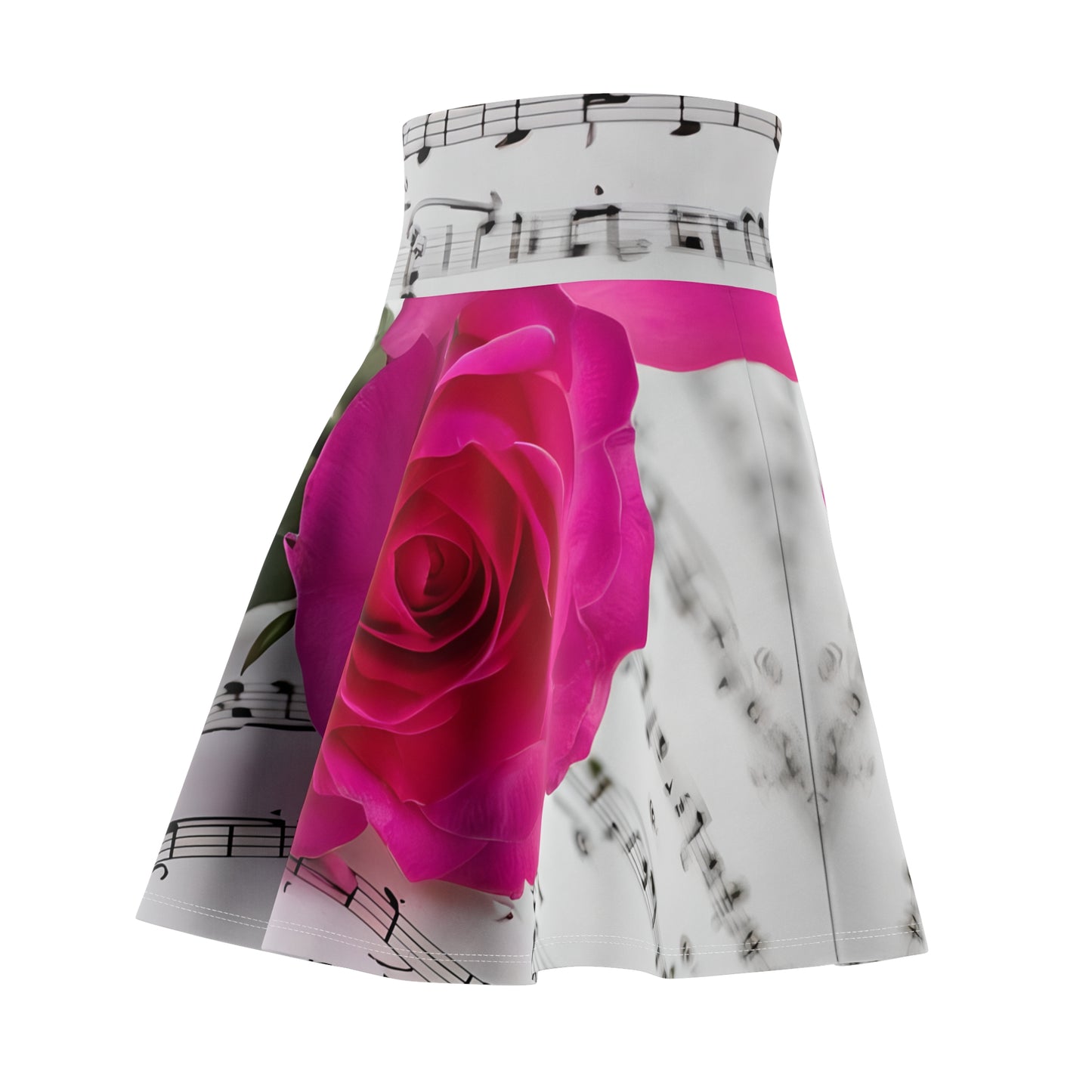Floral Music Note Skater Skirt
