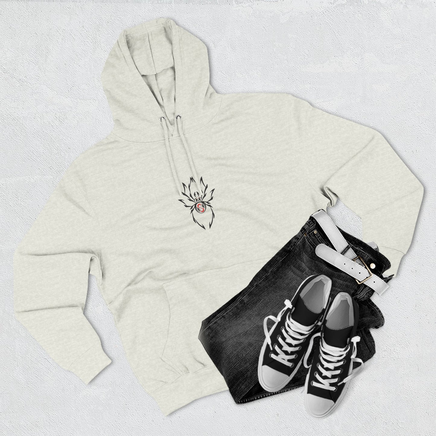 Cozy Spider Fleece Hoodie - Spooky Fashion, Unisex Casual Wear, Halloween Gift, Fall Fashion, Comfortable Layering