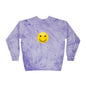 Cheerful Tie-Dye Crewneck Sweatshirt | Smiley Face Unisex Sweatshirt