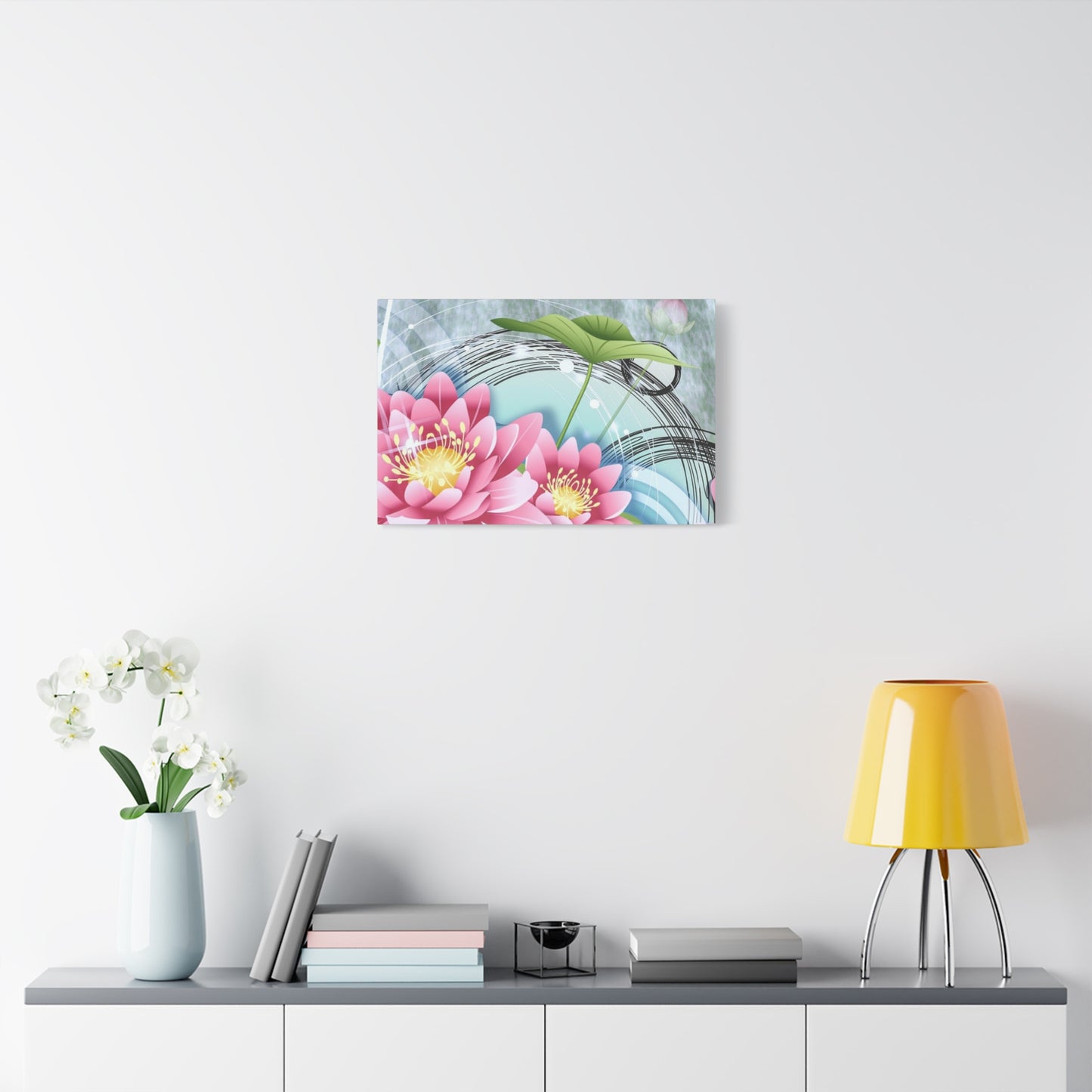 Lotus Blossom Matte Canvas Wall Art — Stretched 1.25" Decorative Print