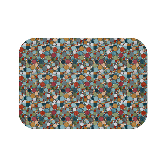 Colorful Geometric Bath Mat, Modern Bathroom Decor, Spa Essential, Gift for Home, Trendy Housewarming Present, Boho Rug