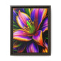 Vibrant Neon Floral Matte Canvas Print — Framed Wall Art