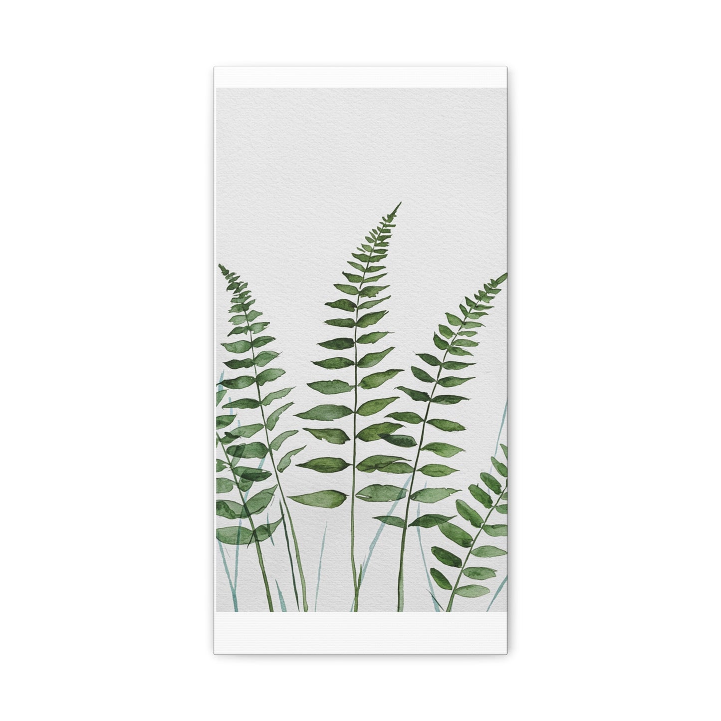 Fern Watercolor Canvas Art – Botanical Matte Stretched Wall Print