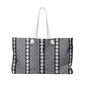 Patterned Weekender Bag — Black & Gray Geometric Travel Tote