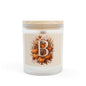 Autumn Monogram Candle — Frosted 11oz Pumpkin Initial "B"