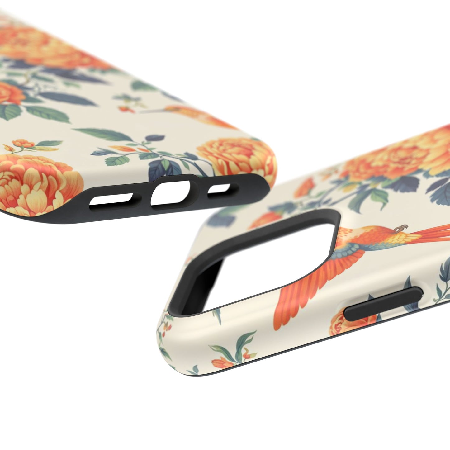 Floral Hummingbird Magnetic Phone Case — Impact-Resistant Protective Cover
