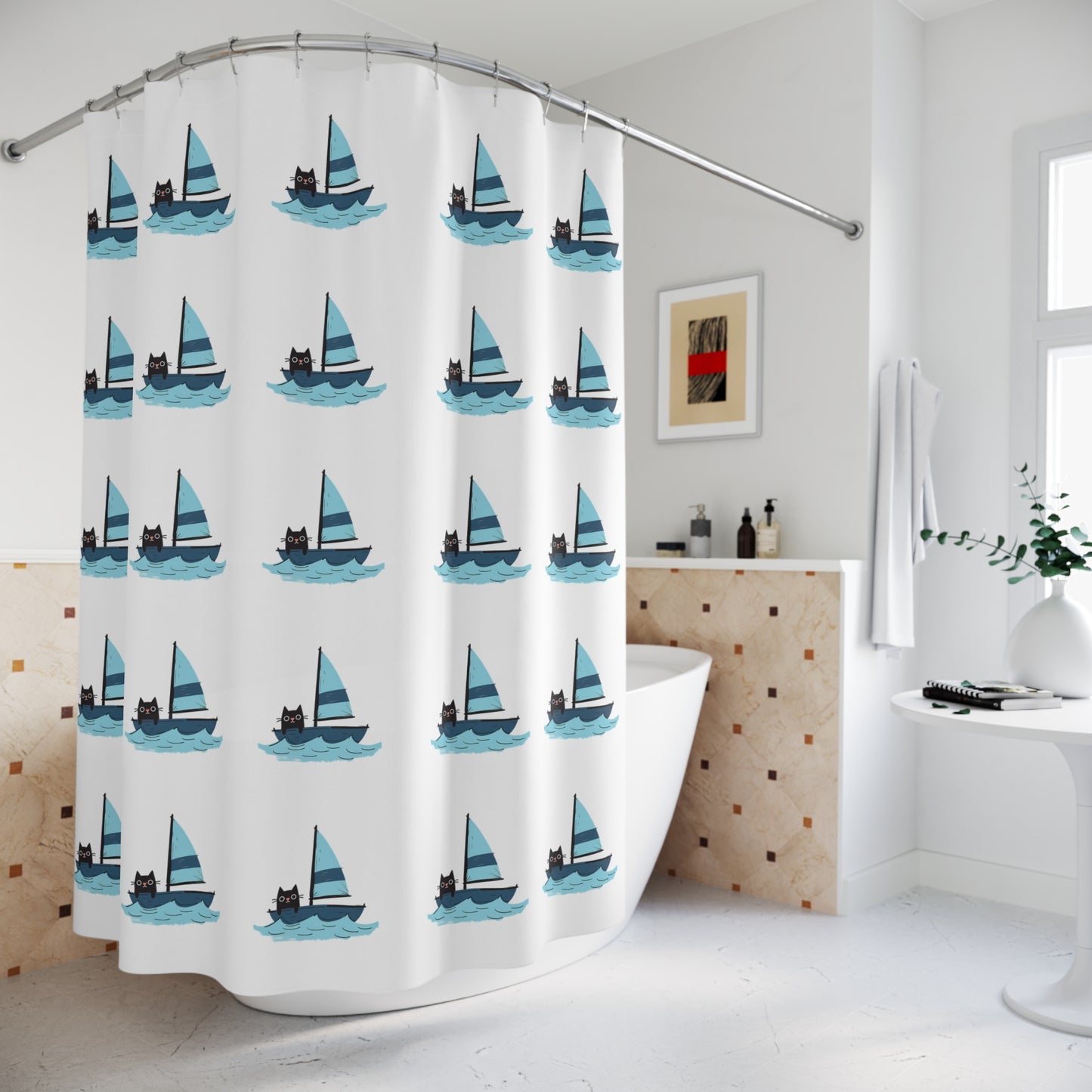 Nautical Sailboat Shower Curtain