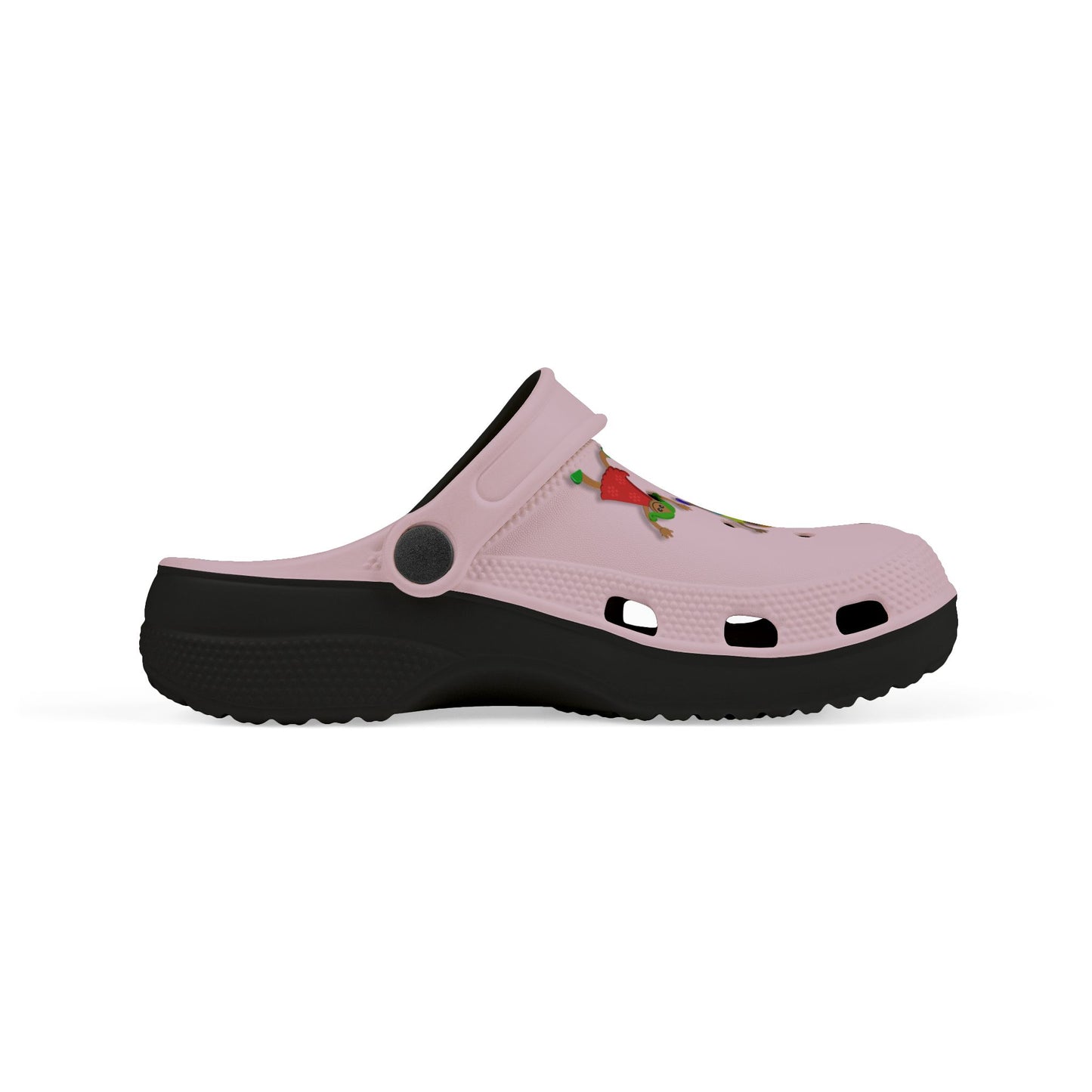 Kids Pink Foam Clogs with Cheerful Dancing Kids Print