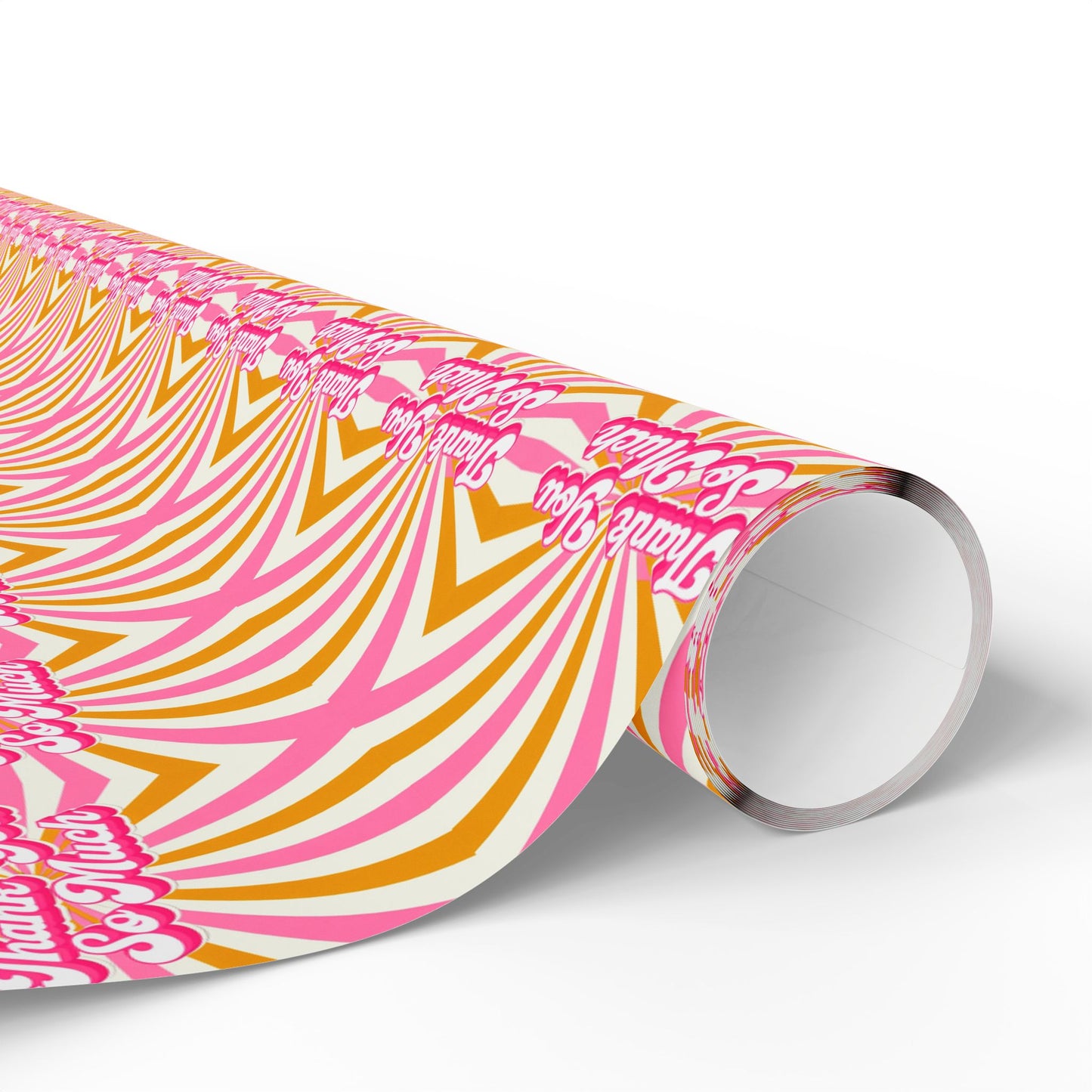 Retro Swirl "Thank You" Wrapping Paper
