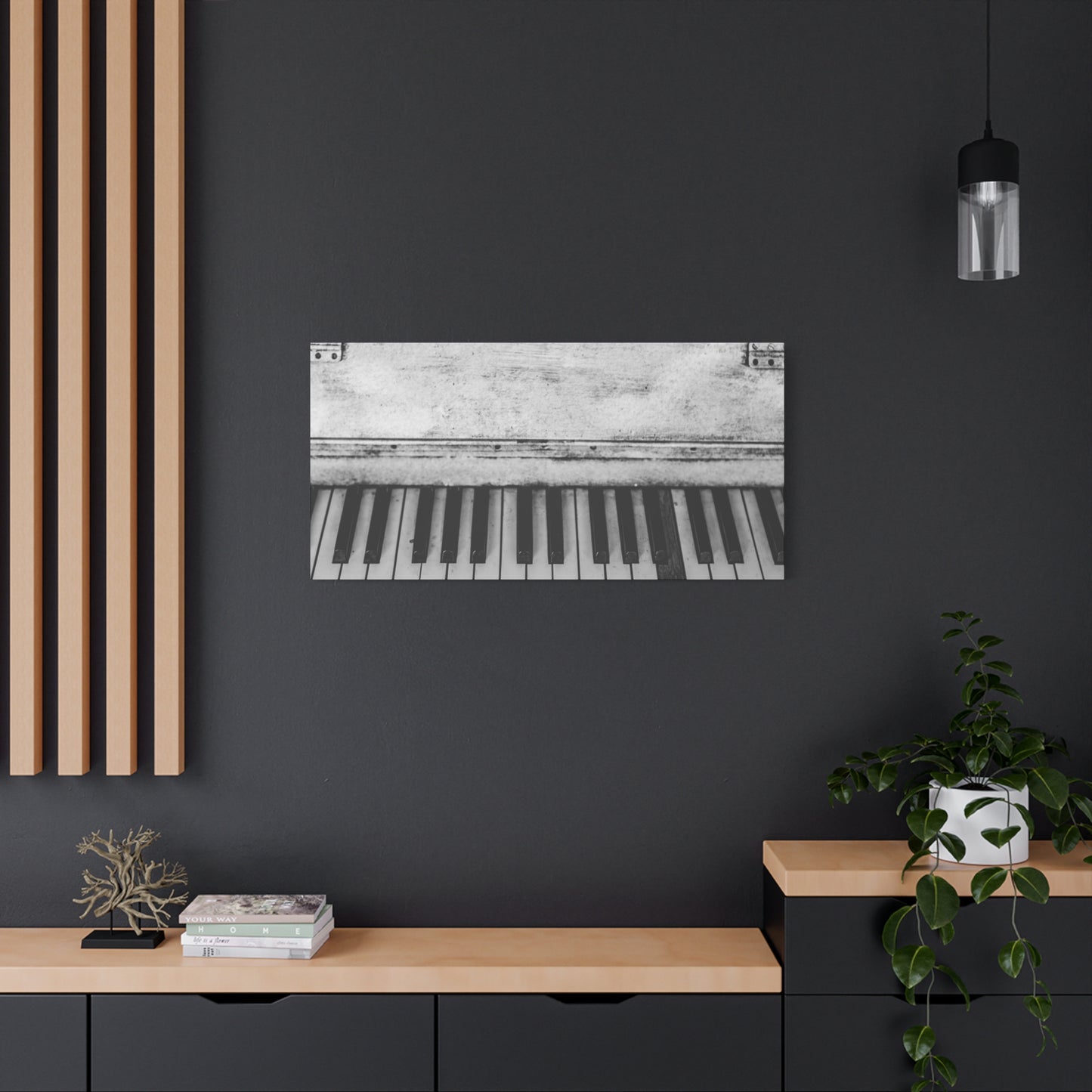 Vintage Piano Keys Matte Canvas Print