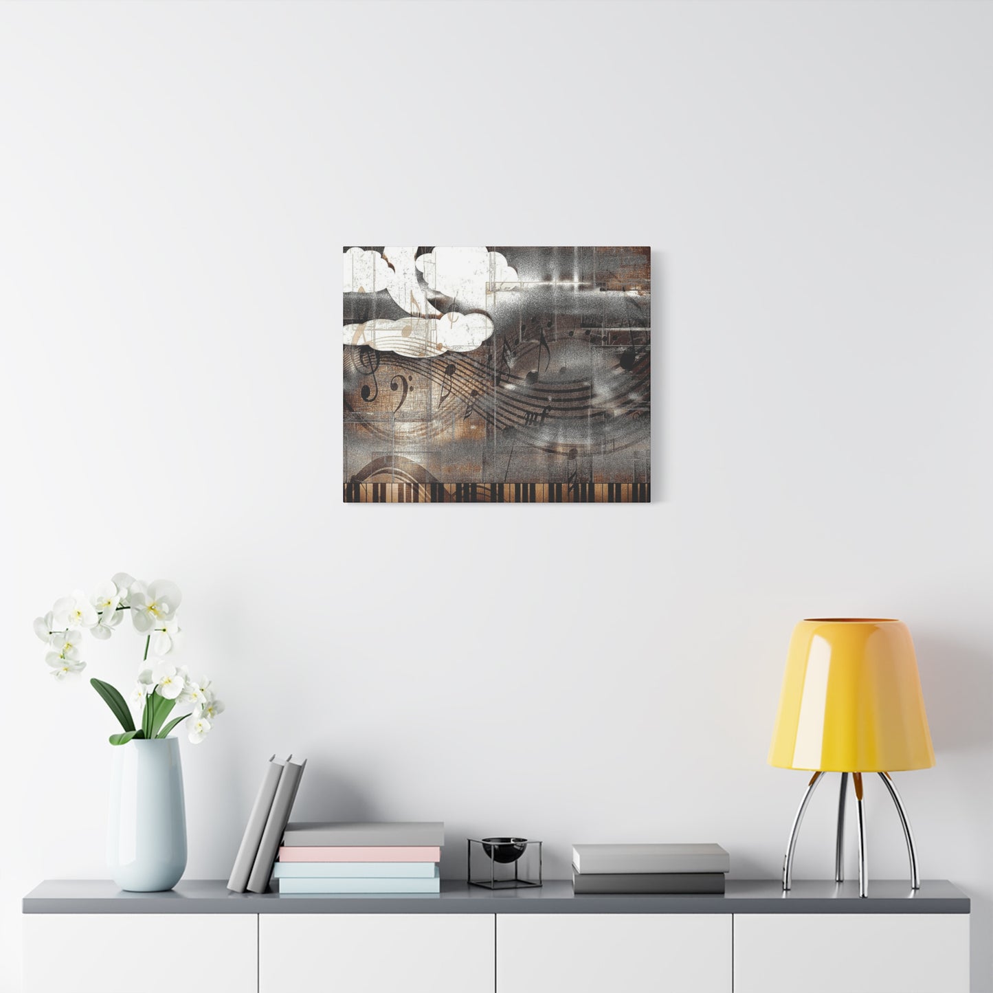Abstract Musical Notes Matte Stretched Canvas Art (1.25")