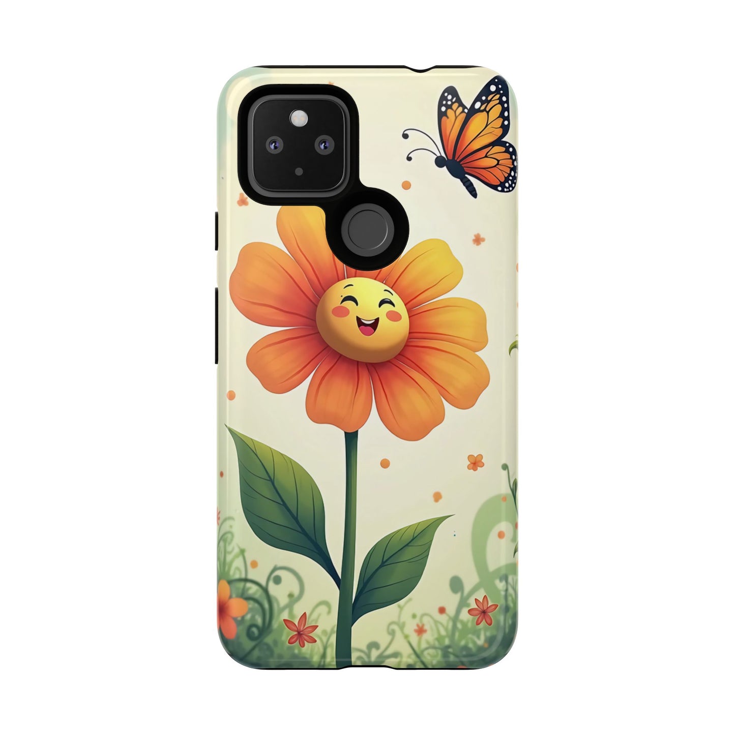 Floral Phone Case with Butterfly Design, Cute Flower Phone Cover for Nature Lovers, Eco-Friendly Gift, Spring Vibes, Birthday Present