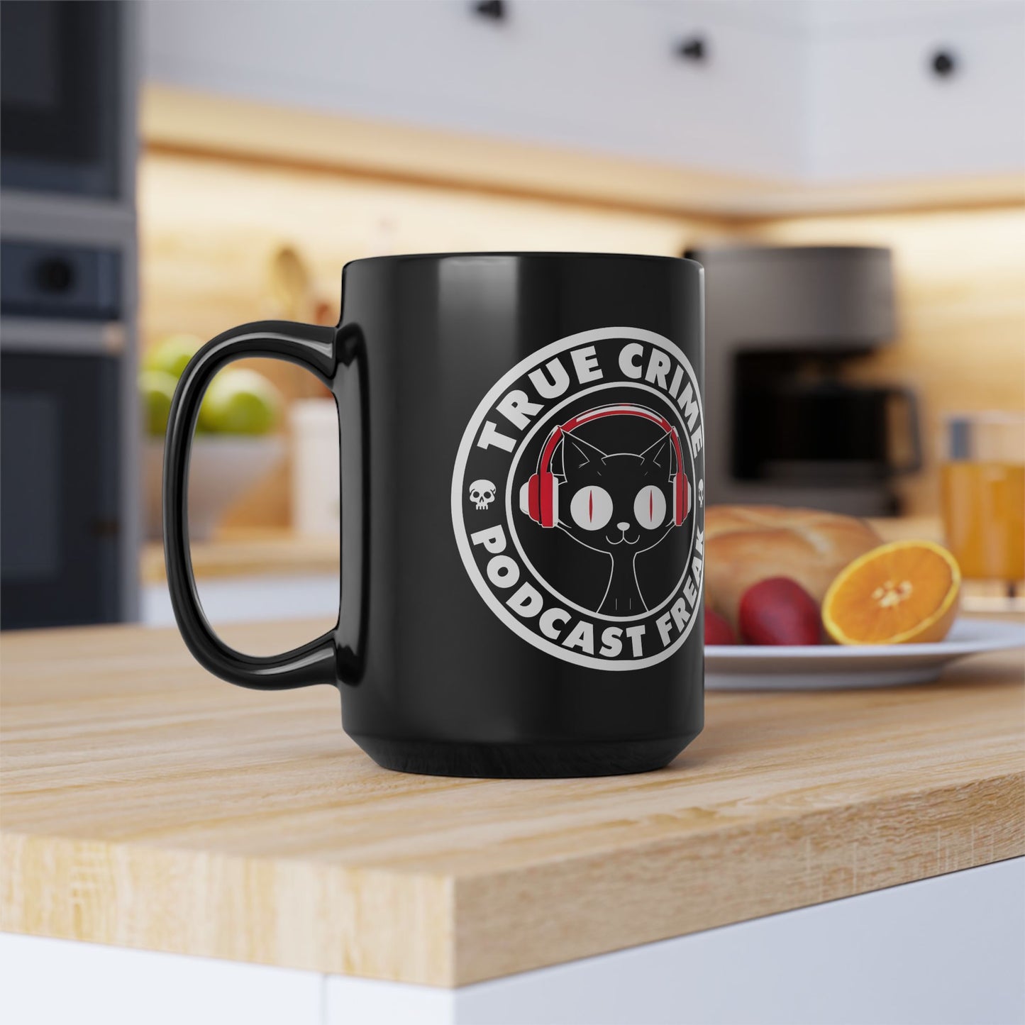 True Crime Podcast Freak Black 15oz Mug