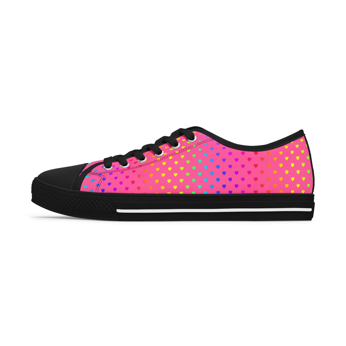 Low Top Sneakers — Pink Gradient Polka Dot Casual Shoes for Women