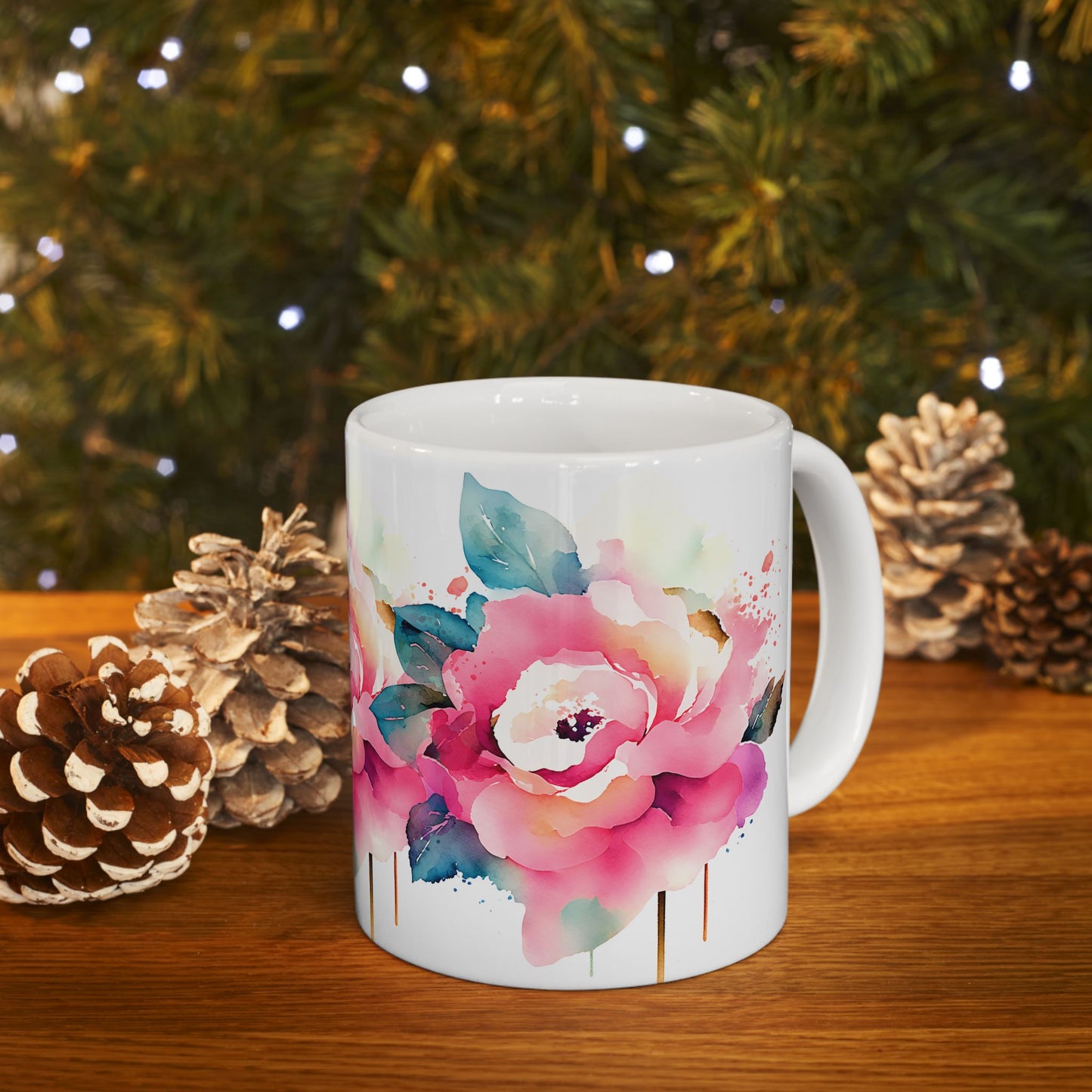 Floral Ceramic Mug - Elegant Design for Tea and Coffee Lovers