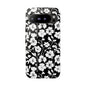Floral Noir Tough Phone Case — Black & White Flower Protective Cover