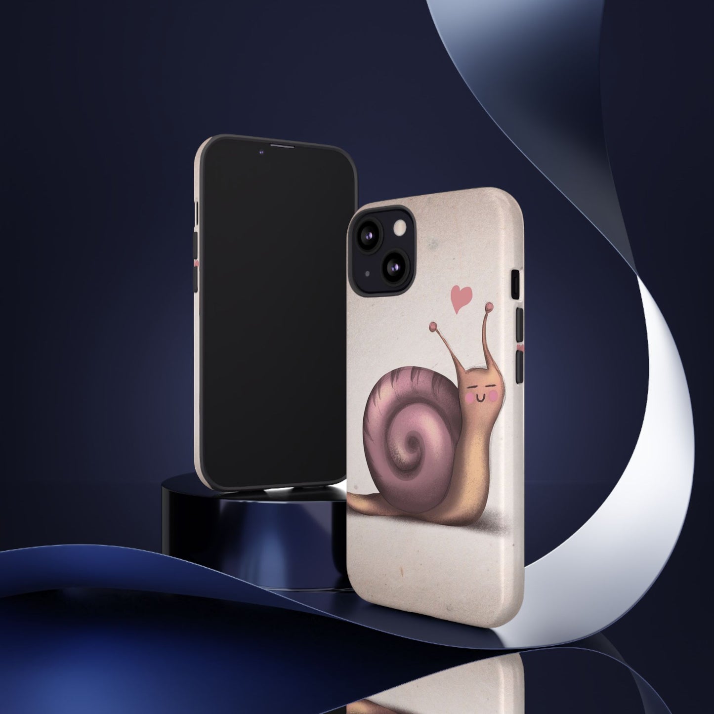 Cute Snail Phone Case — Pink Heart Cartoon Protective iPhone Cover