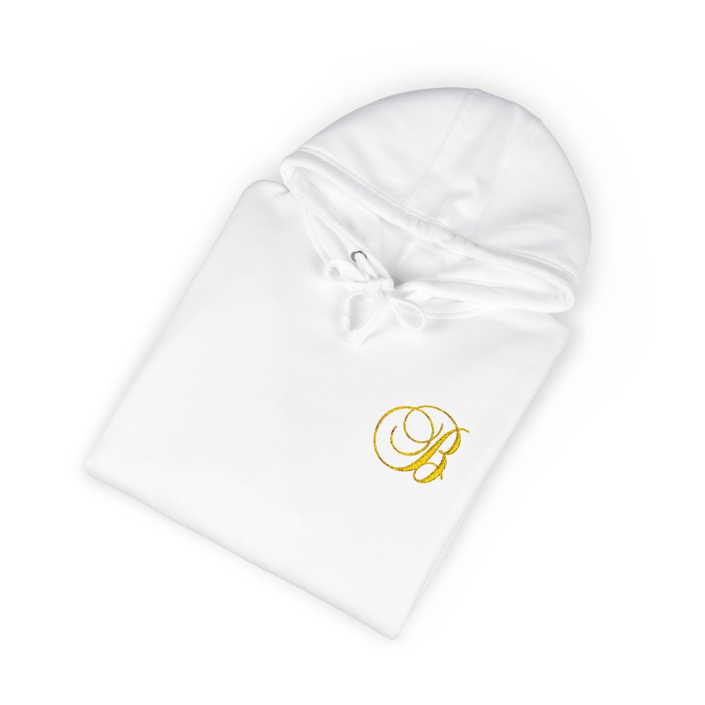 Coral Gold Floral Initial Hoodie — Monogram 'B' Casual Pullover