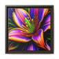 Vibrant Neon Floral Matte Canvas Print — Framed Wall Art