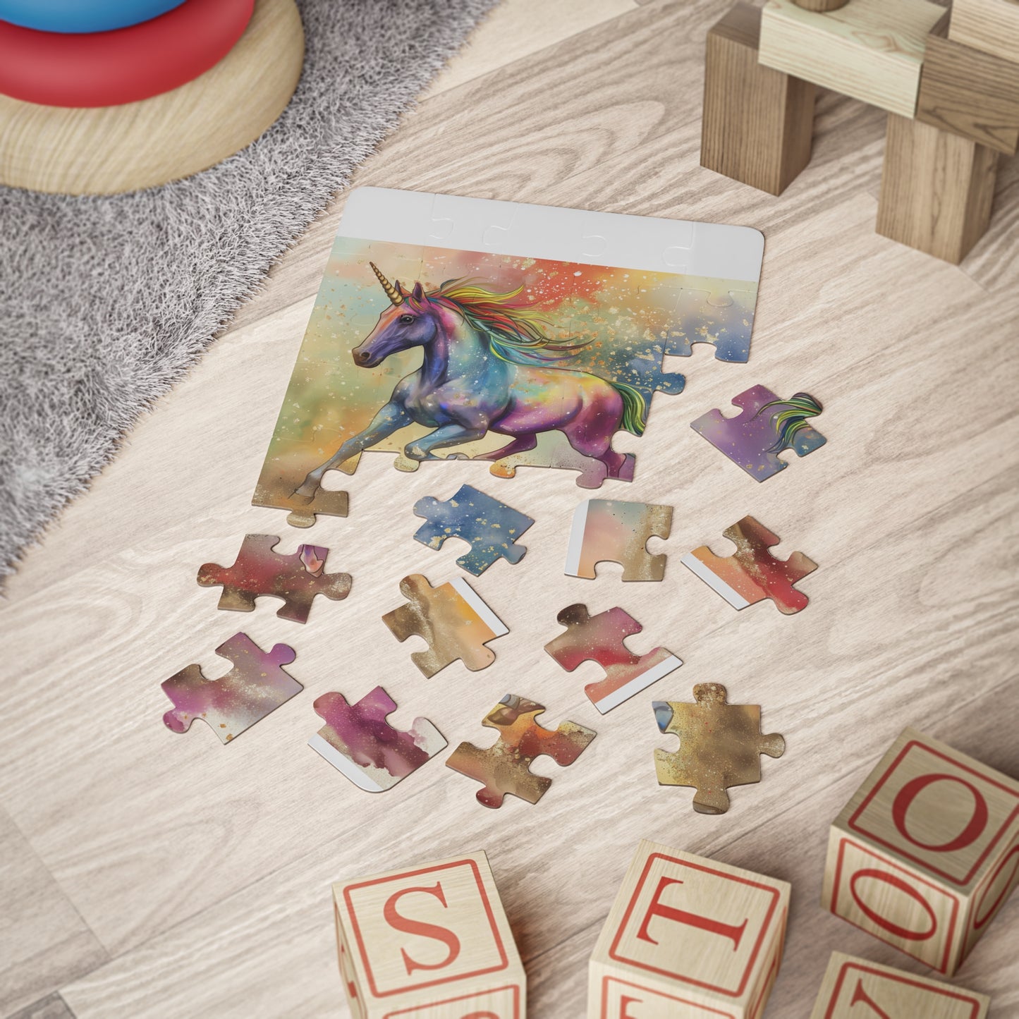 Unicorn Rainbow Kids Puzzle — 30-Piece Magical Jigsaw for Toddlers & Preschoolers