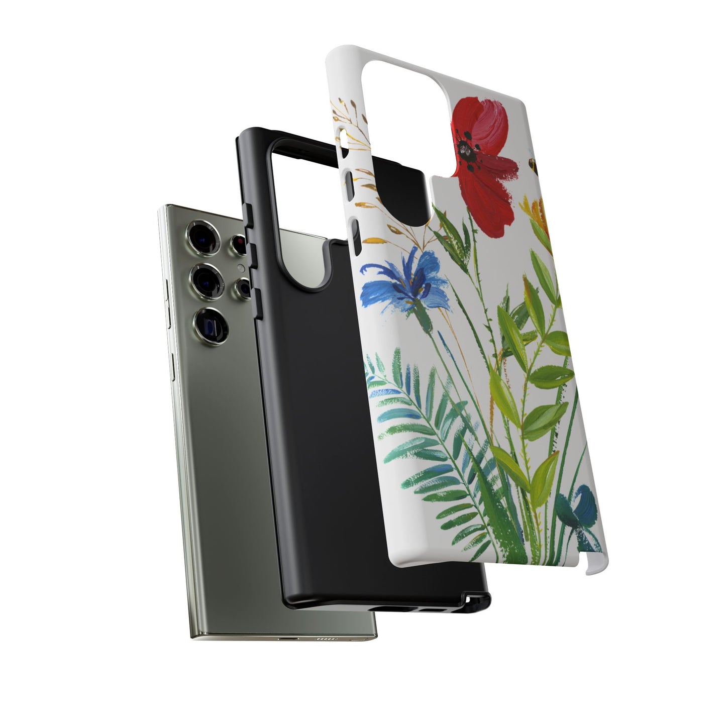 Floral Watercolor Tough Phone Case — Wildflower Bouquet Protective Cover