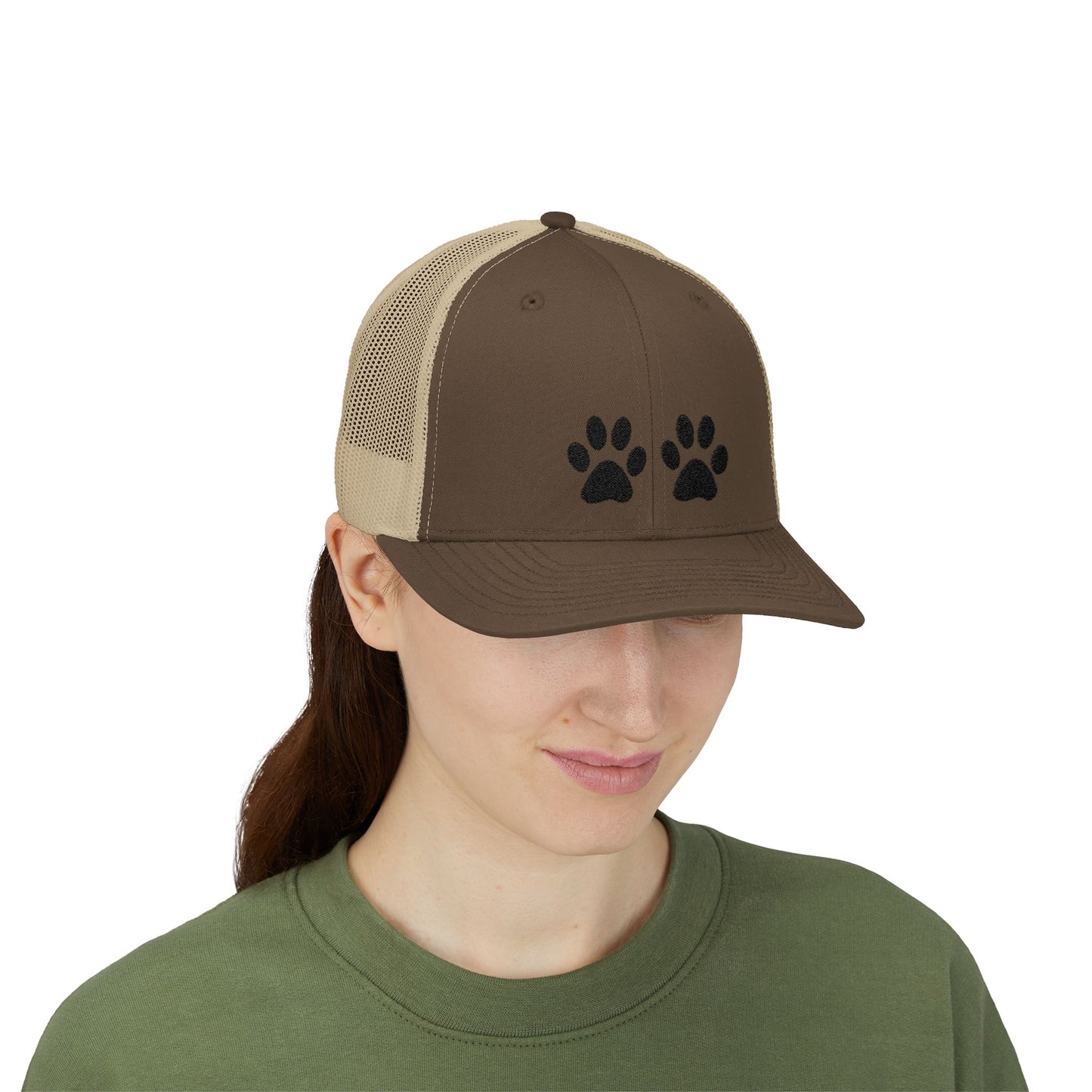 Paw Print Snapback Trucker Cap - Dog Lovers Hat, Pet Dad Gift, Adjustable Cap for Animal Lovers, Outdoor Activities, Casual Wear