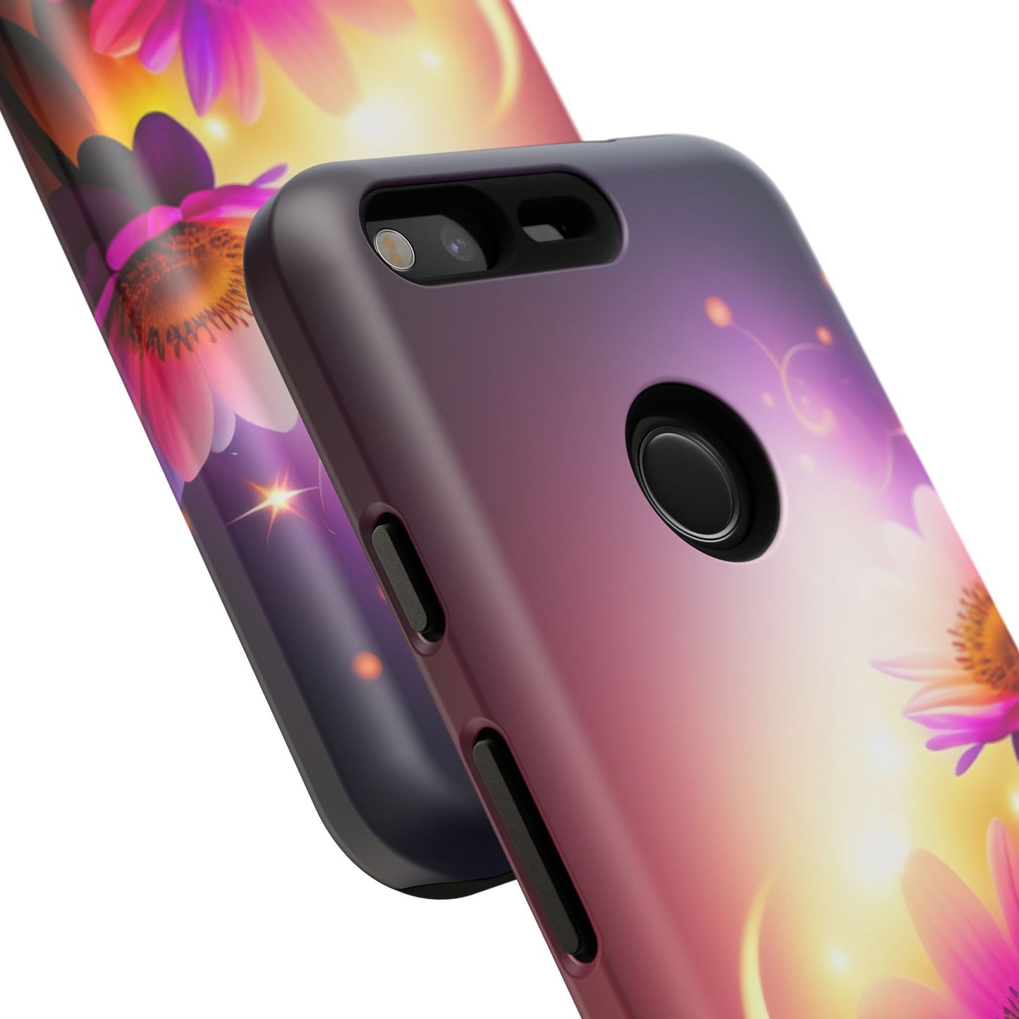 Floral Moonlight Phone Case – Purple Daisy Protective Cover