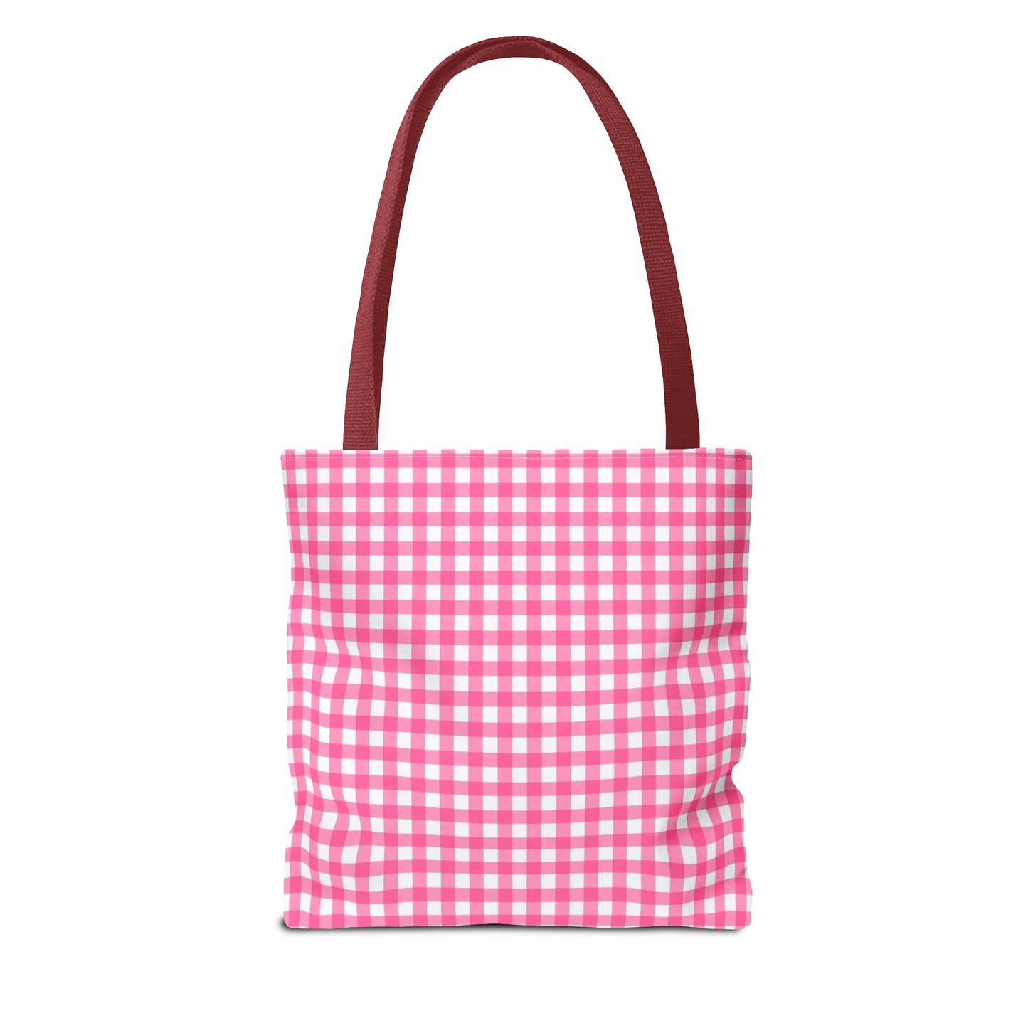 Cute Pink Gingham Tote Bag - Reusable Shopping Bag, Beach Tote