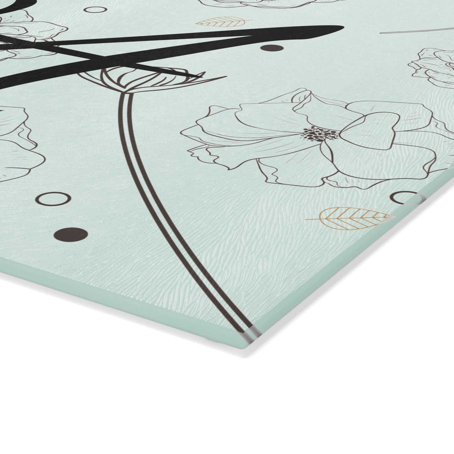 Personalized Floral Glass Cutting Board - Letter A