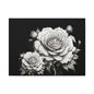 Monochrome Rose Canvas Print — Black & White Floral Wall Art
