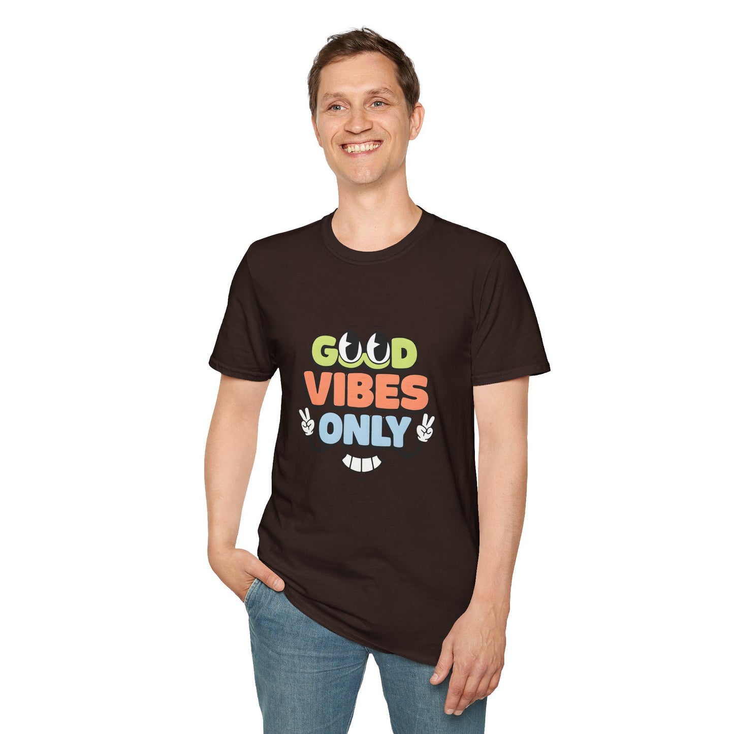 Good Vibes Only T-Shirt — Retro Smiley Graphic Tee