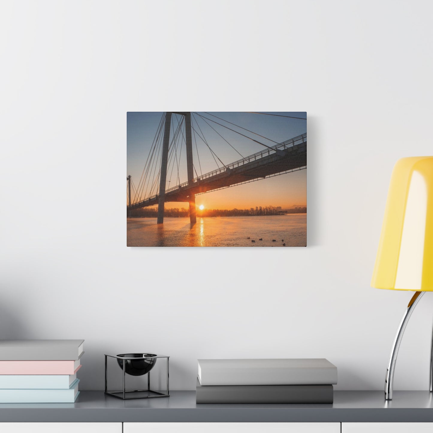 Sunrise Bridge Canvas Wall Art — Matte Stretched Canvas