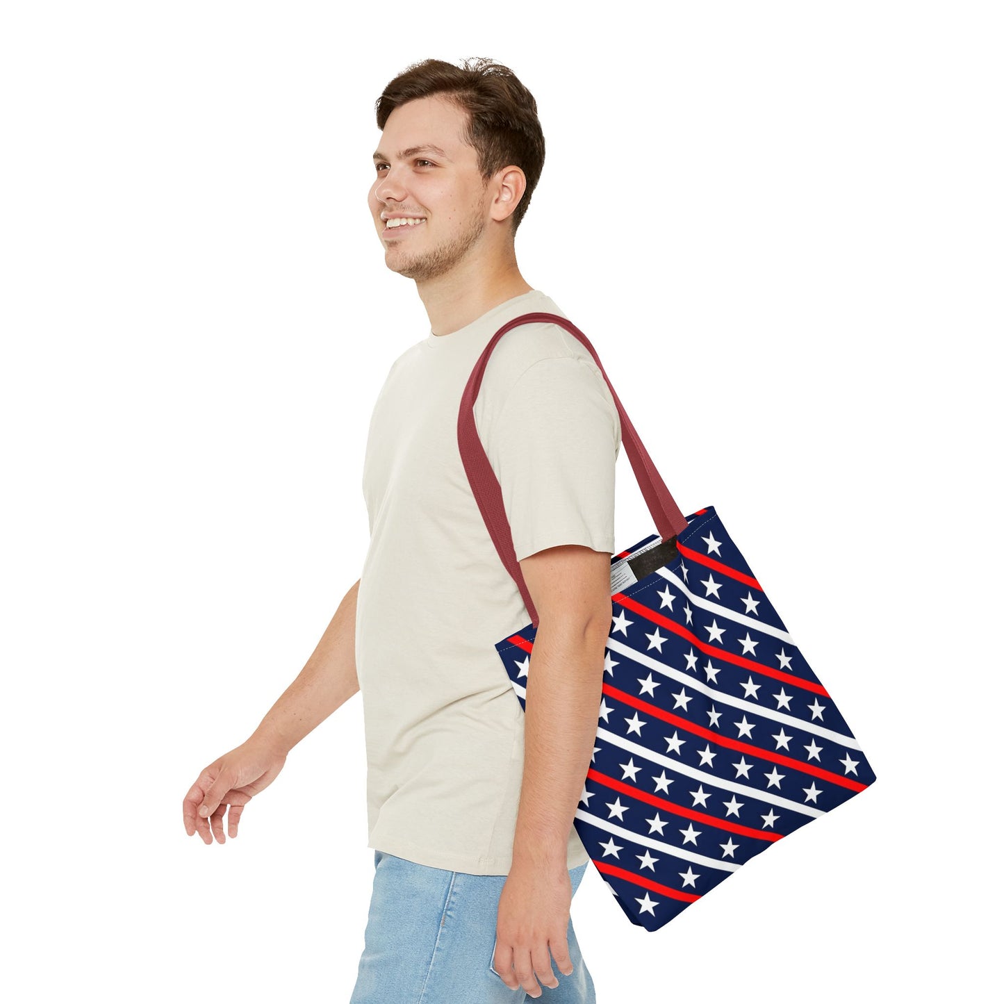 Patriotic Tote Bag, USA Flag Inspired