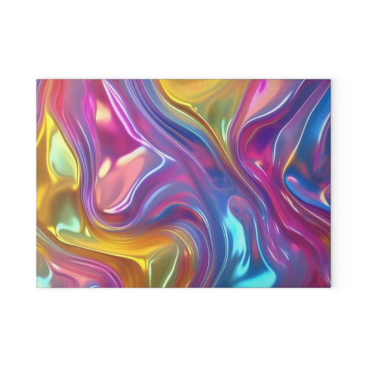 Colorful Abstract Glass Cutting Board - Kitchen Art Decor, Home Gift, Wedding Registry, Vibrant Food Prep Surface, Unique Culinary Accessory