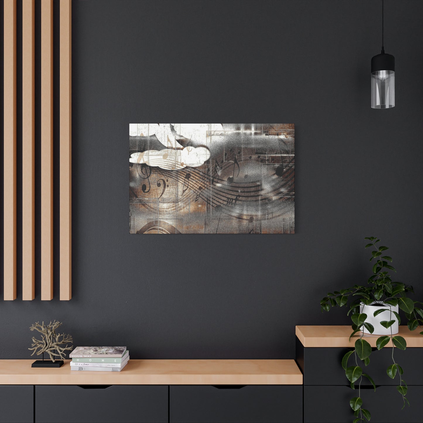 Abstract Musical Notes Matte Stretched Canvas Art (1.25")