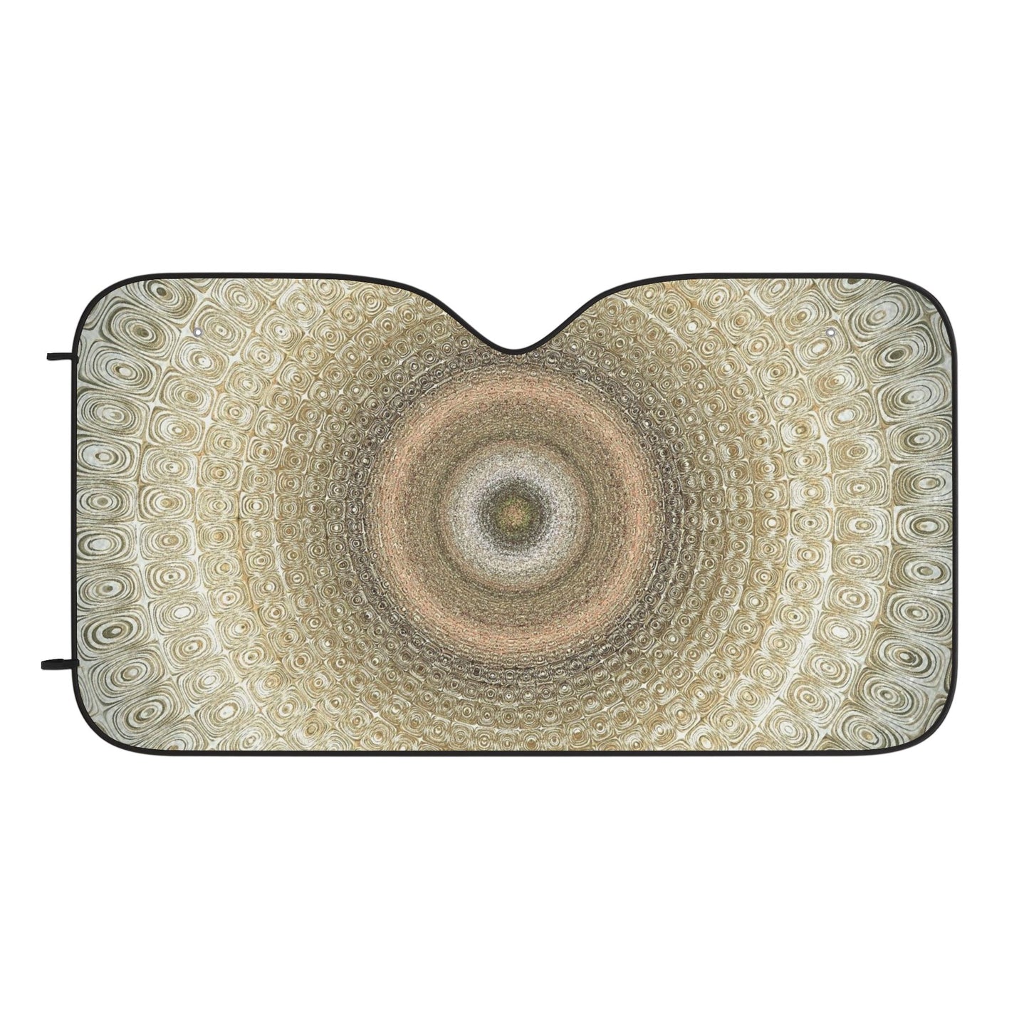 Car Sun Shade — Neutral Mandala Pattern Auto Windshield Protector