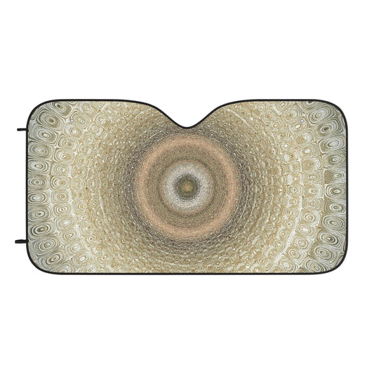 Car Sun Shade — Neutral Mandala Pattern Auto Windshield Protector