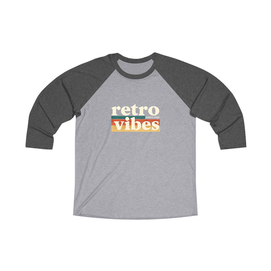 Retro Vibes Unisex Tri-Blend Raglan Tee, Vintage Graphic Shirt, Casual Wear, Gift for Her, Gift for Him, Perfect for Festivals