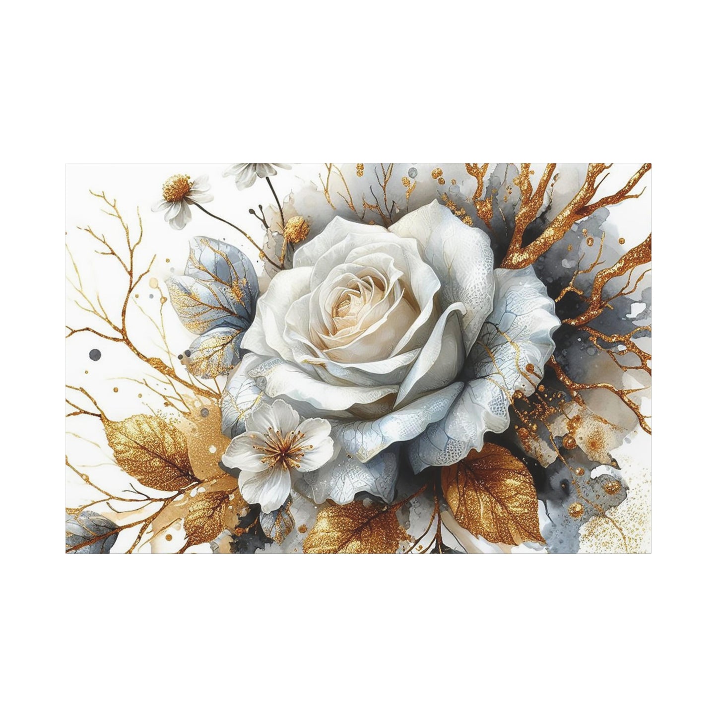 Matte Canvas, Stretched, 1.25" - Gold and Black
