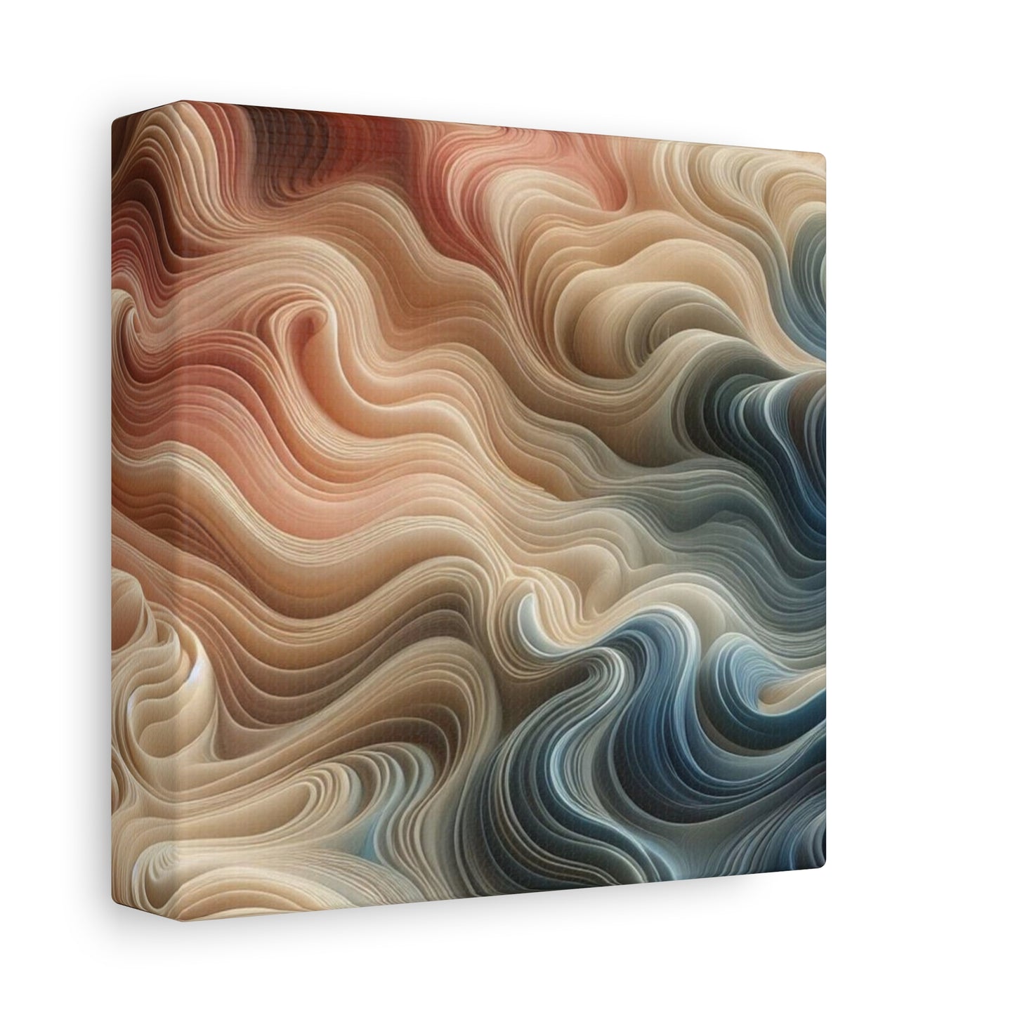 Abstract Swirl Matte Canvas Wall Art — Fluid Earth Tones, Stretched 1.25"