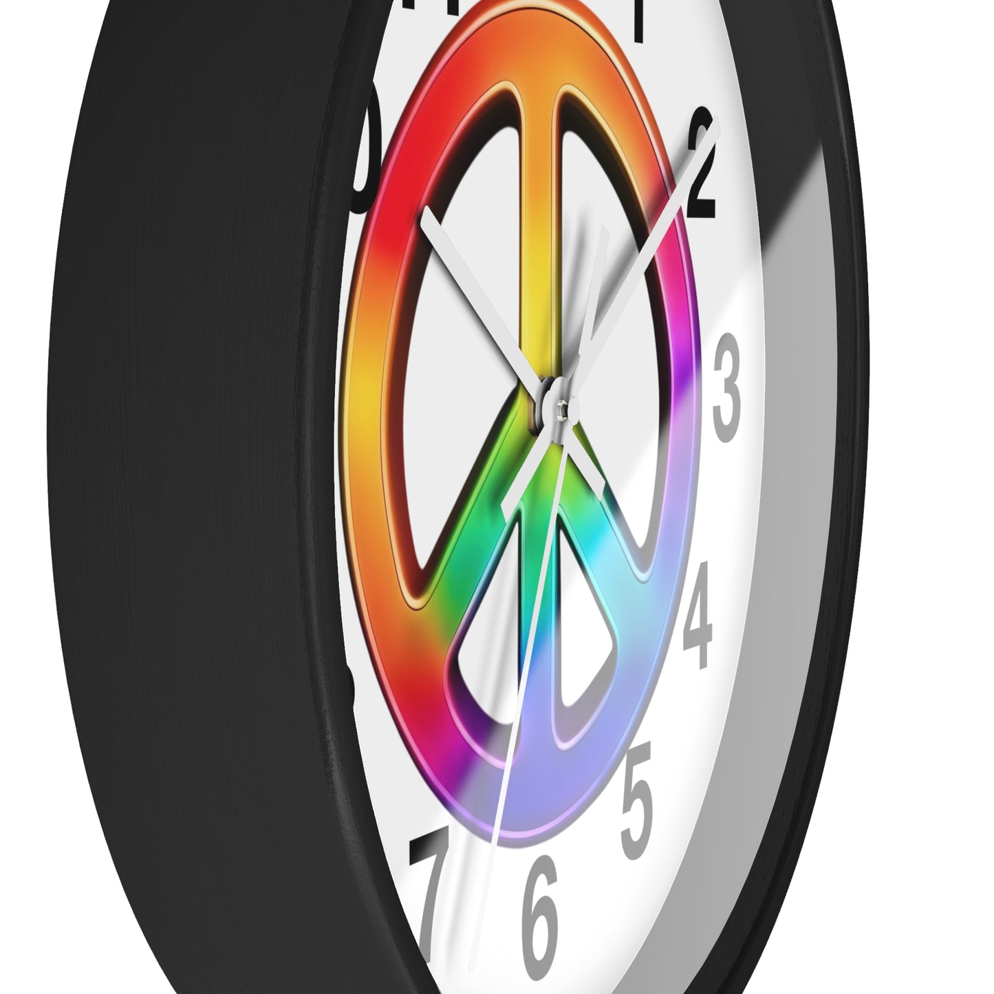 Rainbow Peace Sign Wall Clock | Retro Hippie Decor