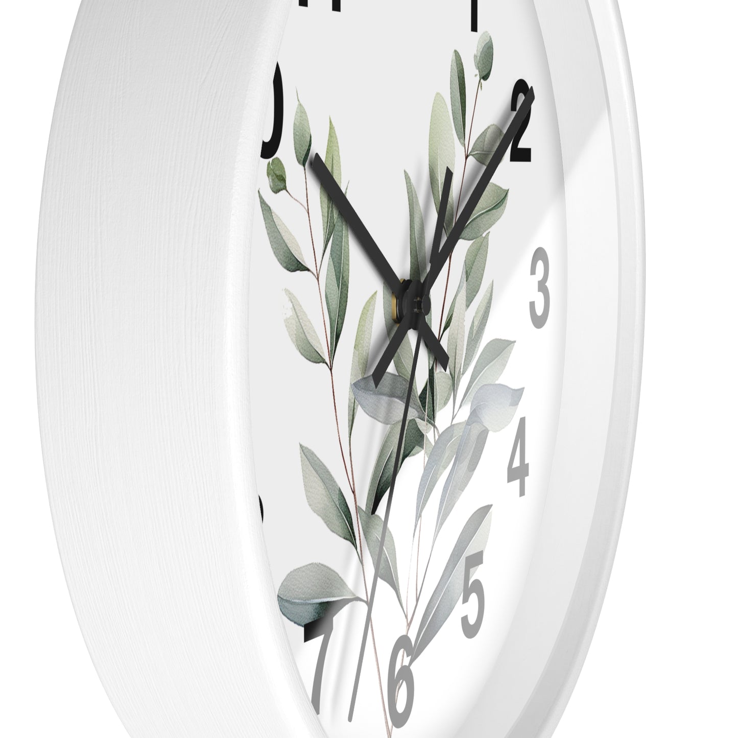Botanical Wall Clock — Minimal Greenery Clock for Living Room & Bedroom
