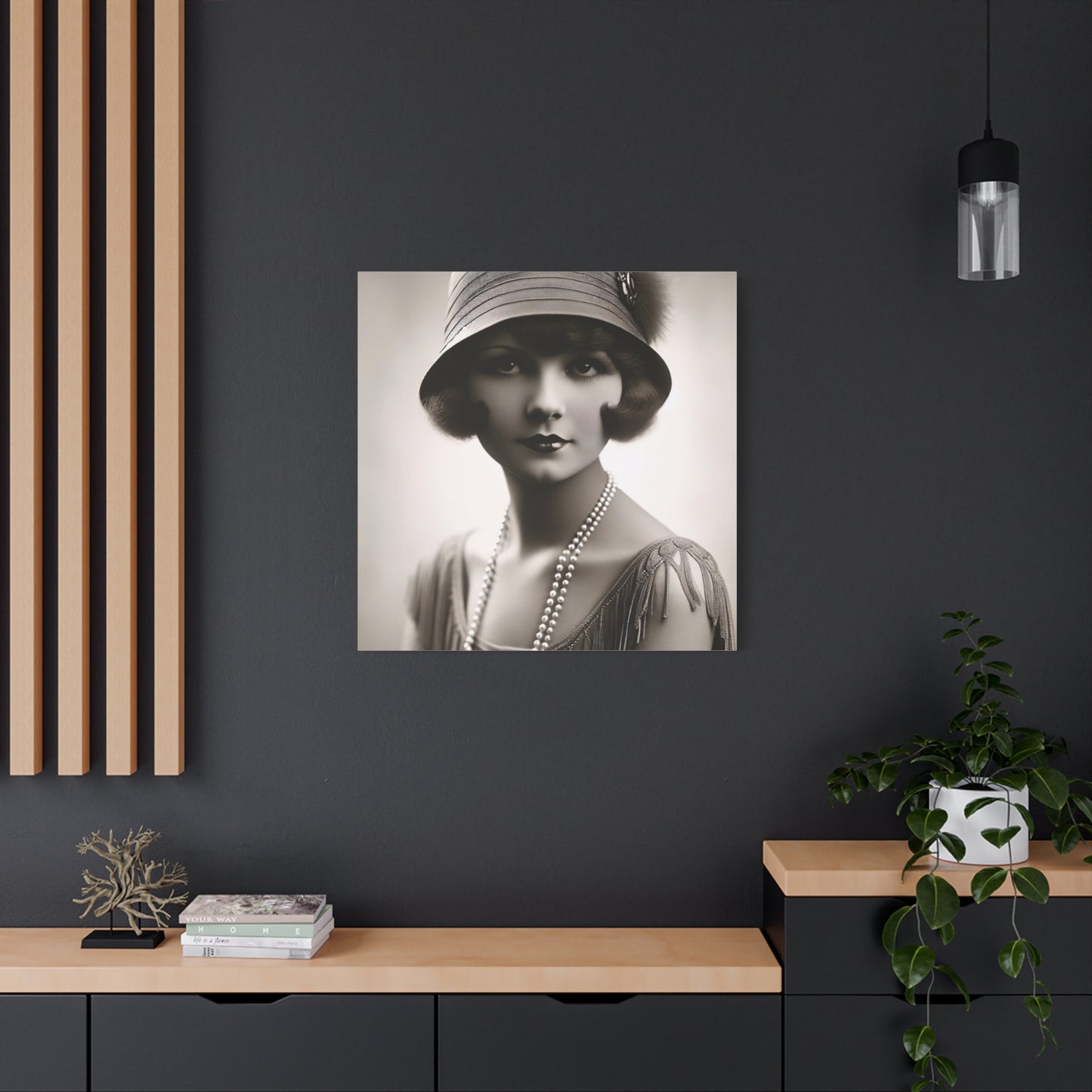 Vintage 1920s Flapper Portrait Canvas