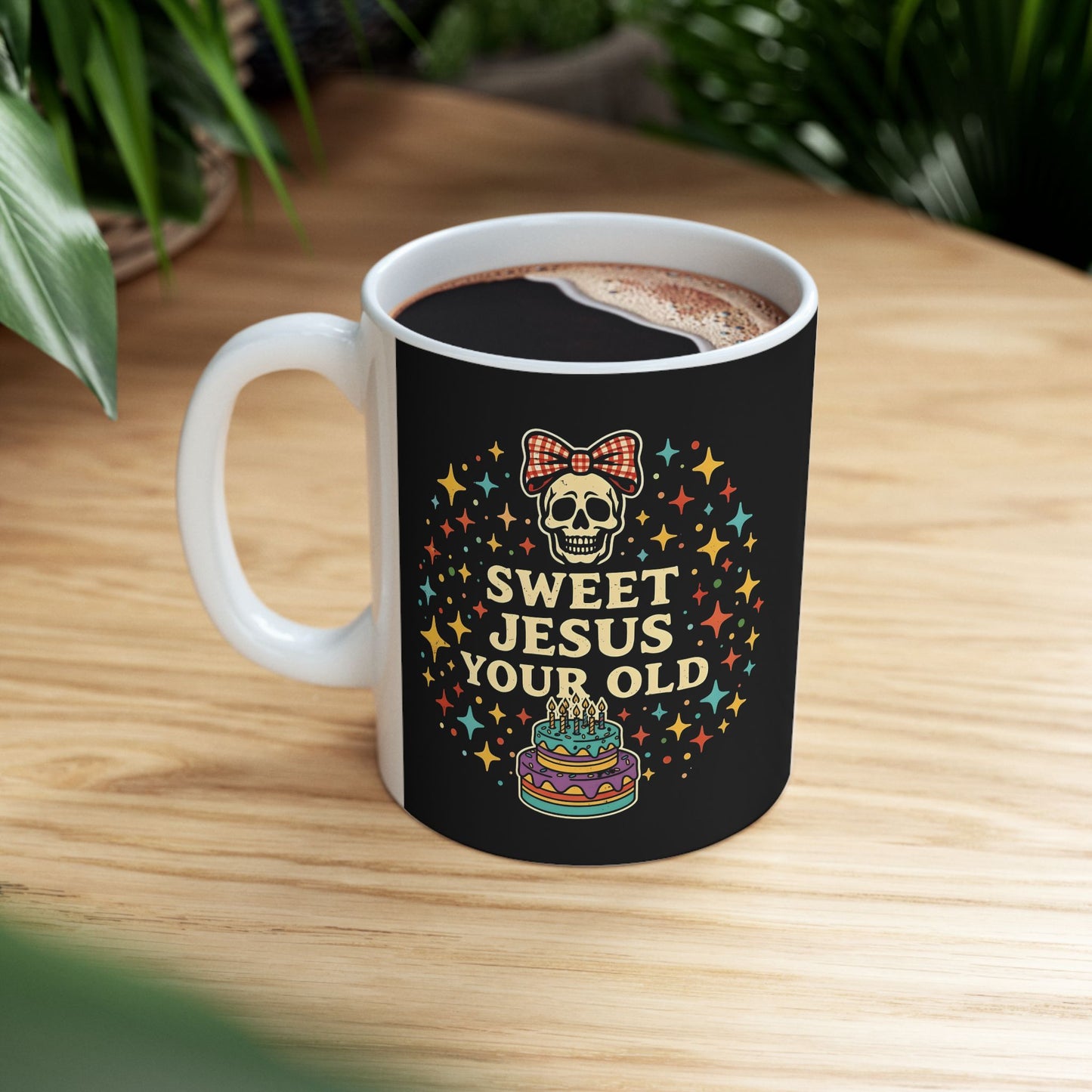In This House We Swear Jesus Loves You Mug — Colorful Faith Coffee Cup (11oz & 15oz)
