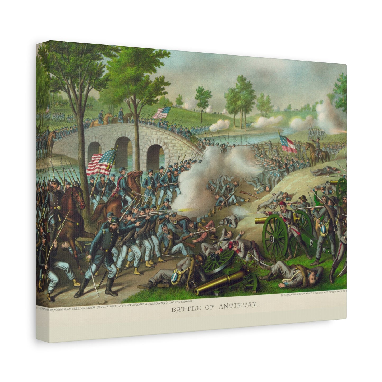 Antietam Battle Canvas Print — Civil War Historical Wall Art (Matte Stretched)